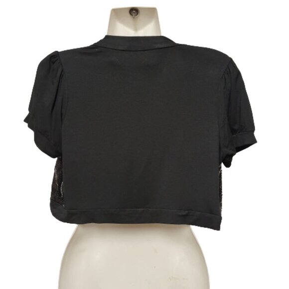Black Sequin Bolero Size M - Picture 3 of 9